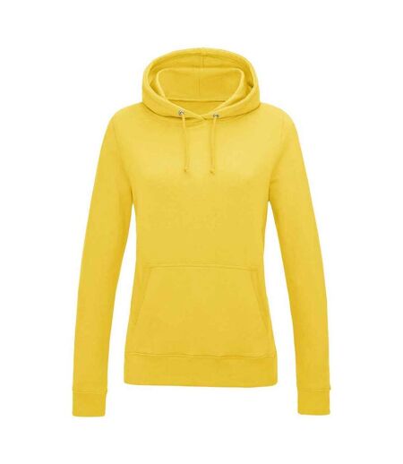 Sweat À Capuche College Femme Jaune Awdis