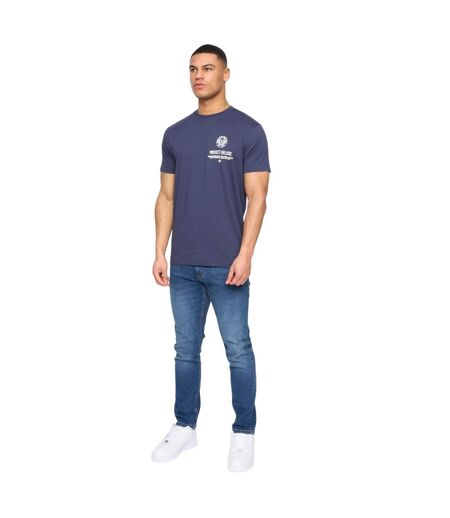 Mens henstamp cotton t-shirt navy Henleys