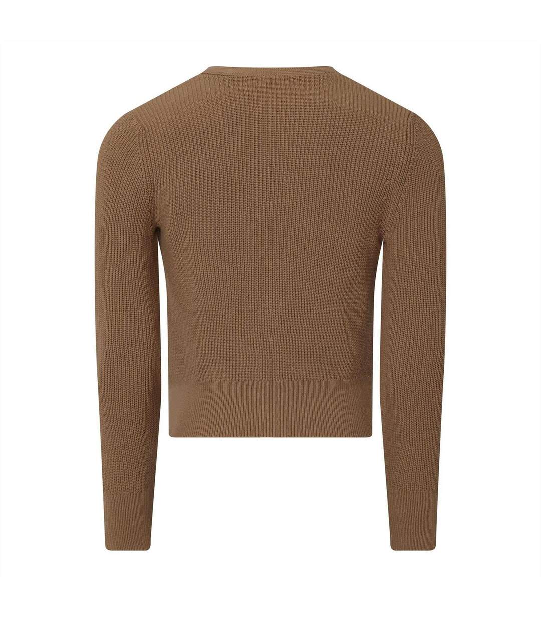 Womens/ladies Cotton Blend Cardigan Beige Replay-2