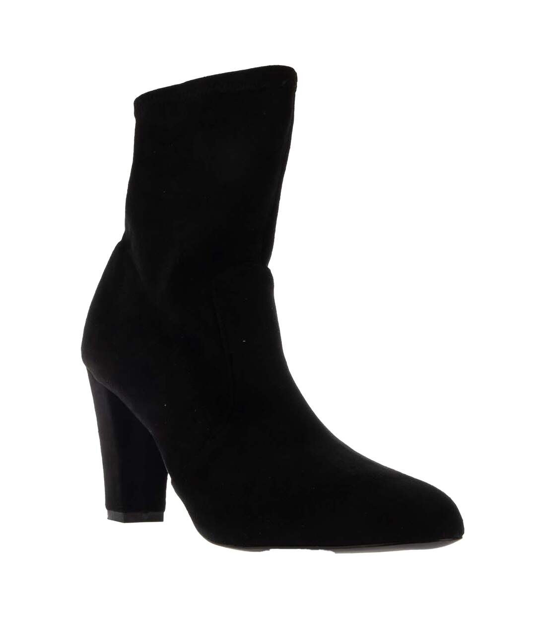 Womens/ladies oty suede heeled ankle boots black Dune London-1