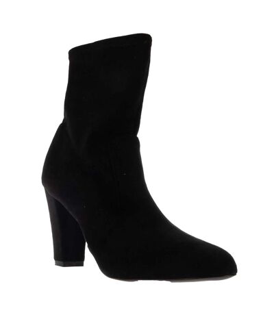Womens/ladies oty suede heeled ankle boots black Dune London