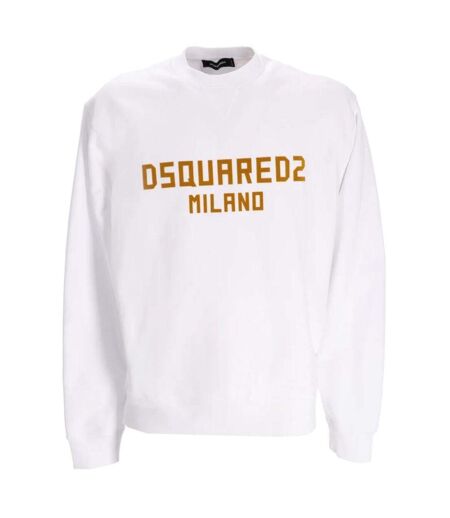 Sweat Motif/style Logo Milano Homme Blanc Ocre DSquared2