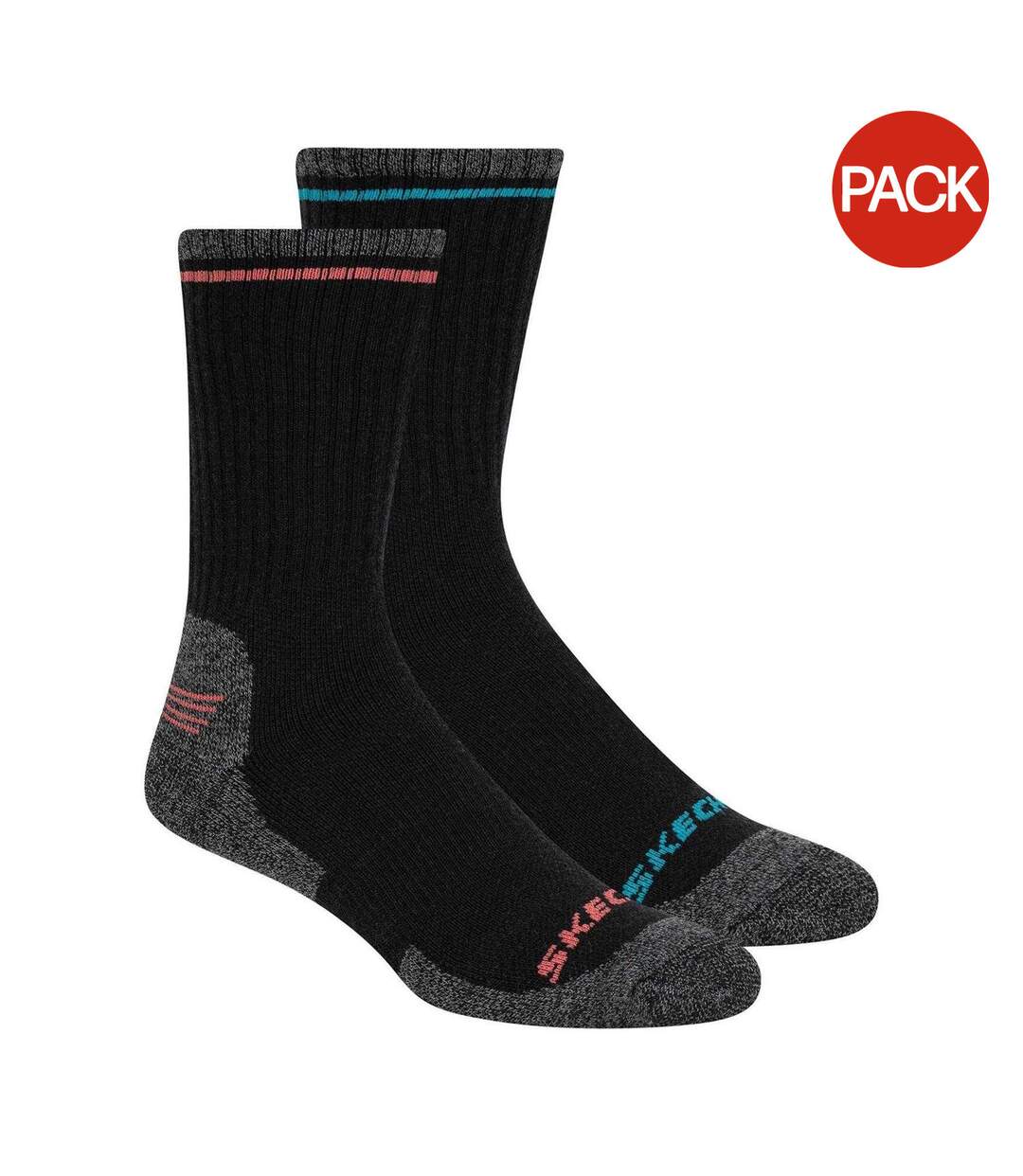 Lot De 2  Chaussettes Motif/style Logo Homme Noir Skechers-1