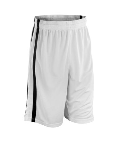 Spiro Mens Basketball Shorts (White/Black)