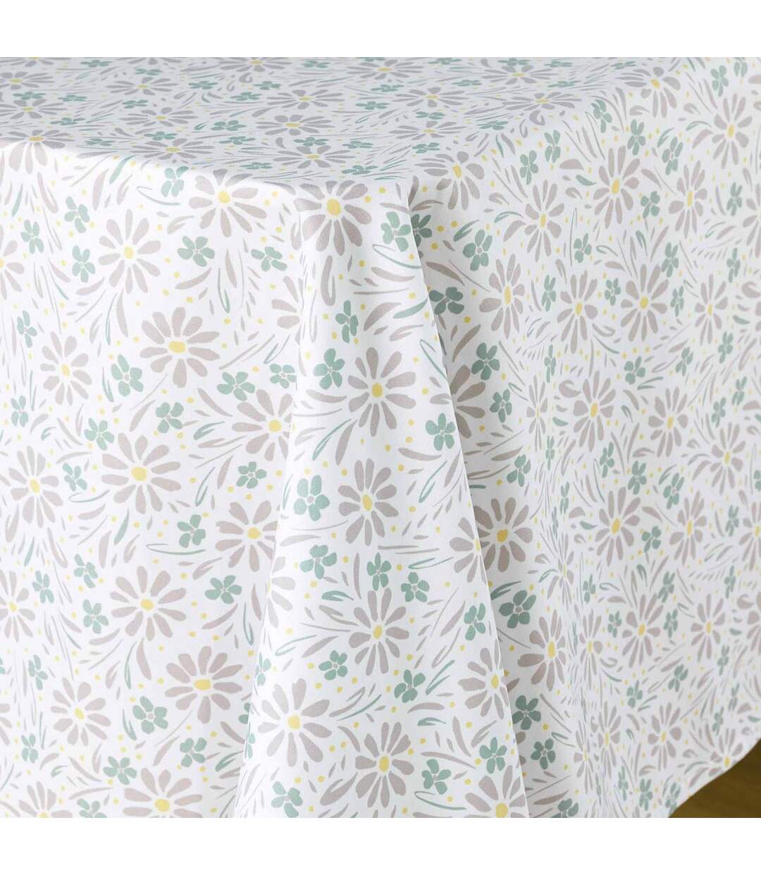 Nappe Microfibre Imprimé Florelle 140x240cm Taupe-2