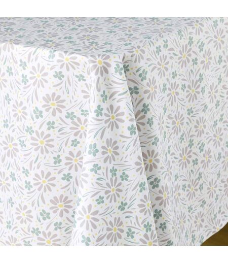 Nappe Microfibre Imprimé Florelle 140x240cm Taupe