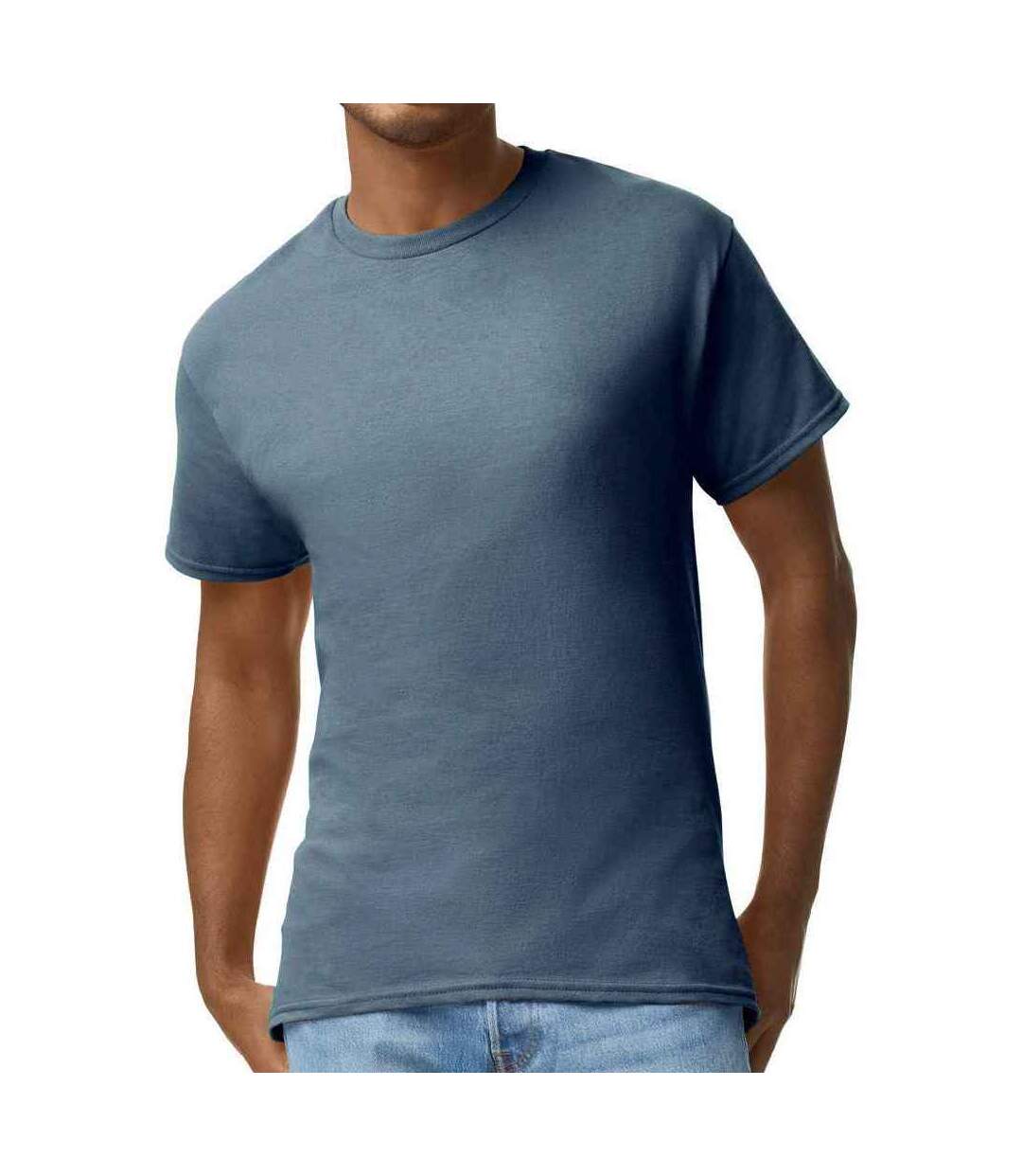 T-shirt homme bleu marine chiné Gildan-1