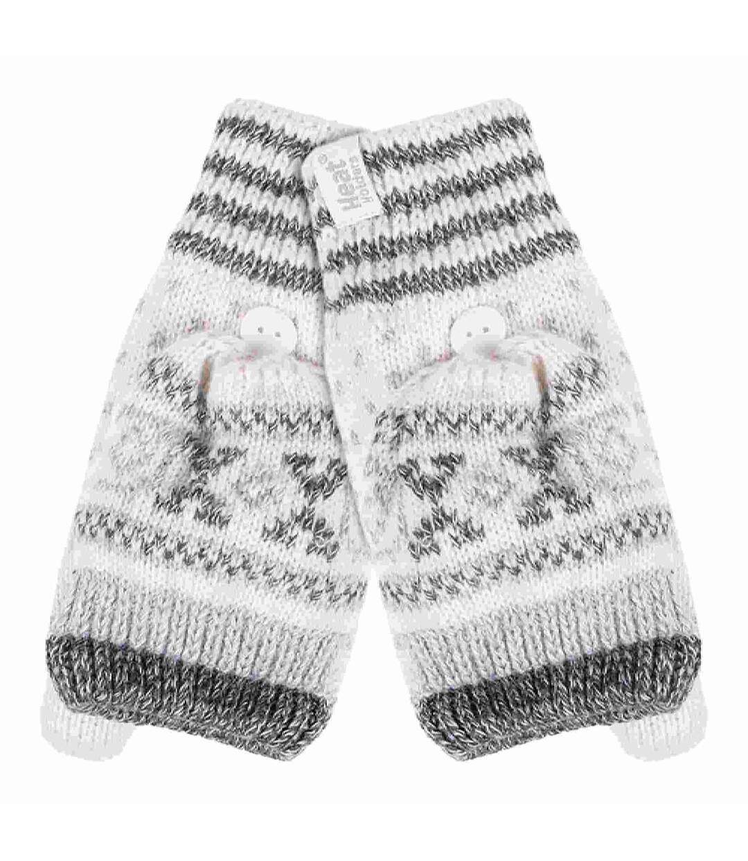 Mitaines Femme Thermiques Chaudes Hiver avec Motif-1
