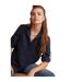 Womens/ladies Back Slit Relaxed Fit 3/4 Sleeve Shirt Deep Sea Bella Dahl-1