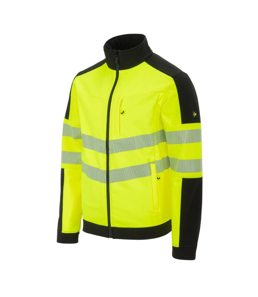 Mens Hi-vis Soft Shell Jacket Yellow Black Dunlop-3