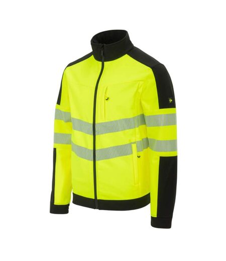Mens Hi-vis Soft Shell Jacket Yellow Black Dunlop