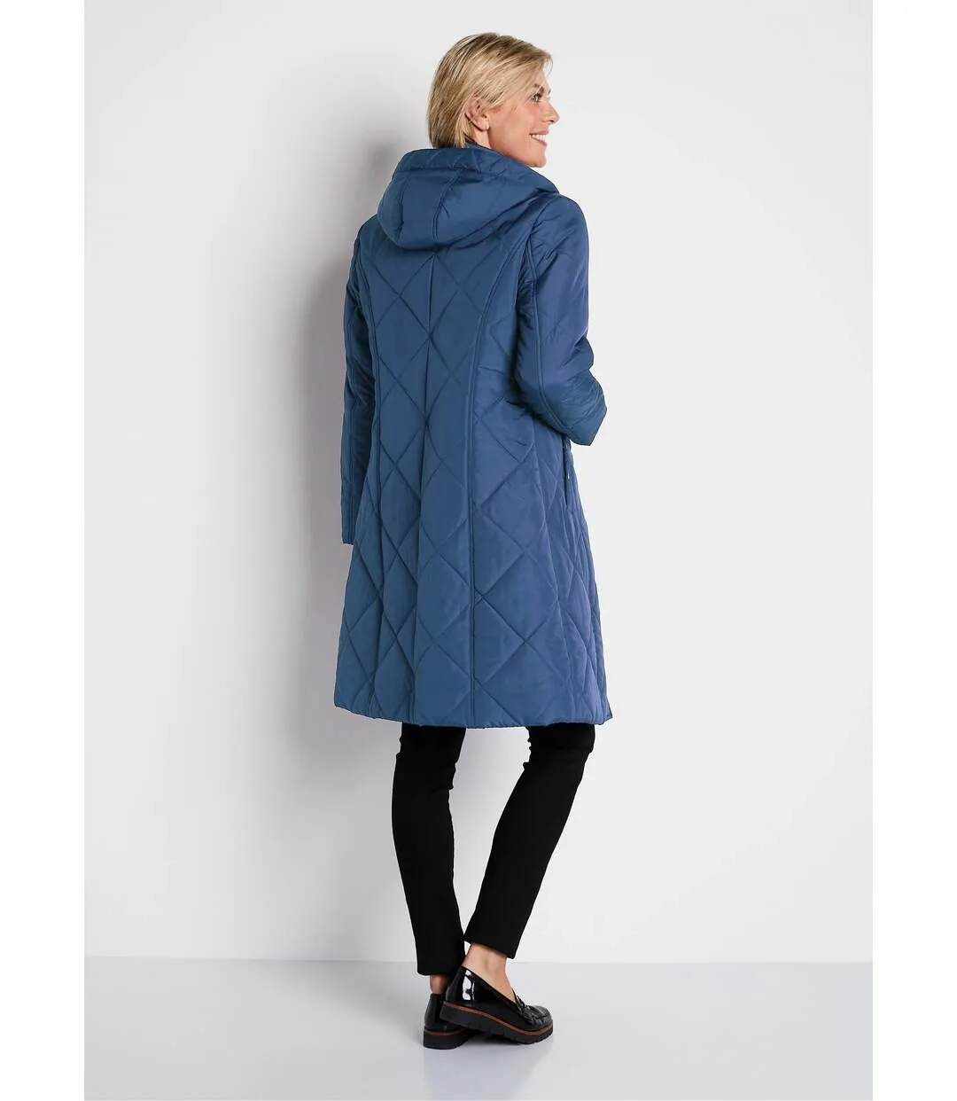 Manteau hiver long matelassé à capuche-2
