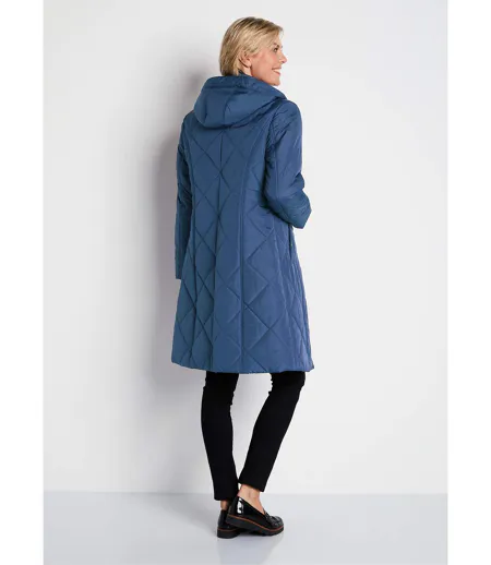 Manteau hiver long matelassé à capuche