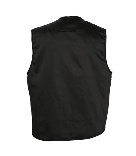 SOLS Wild Unisex Full Zip Waistcoat Bodywarmer Jacket (Black)