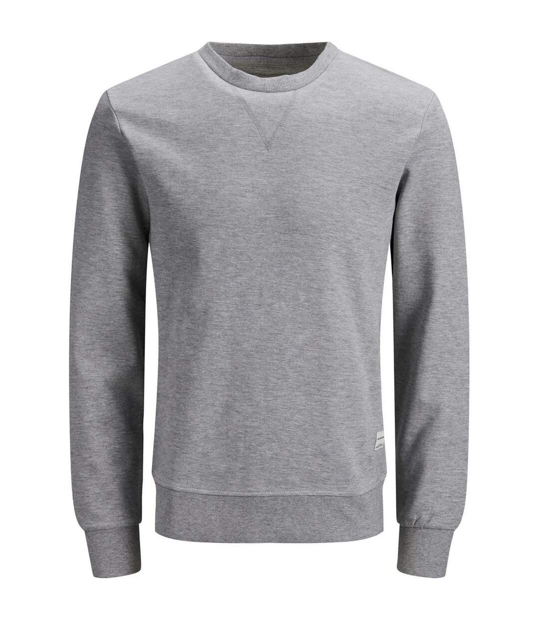 Mens Basic Sweatshirt Light Grey Jack And Jones-2