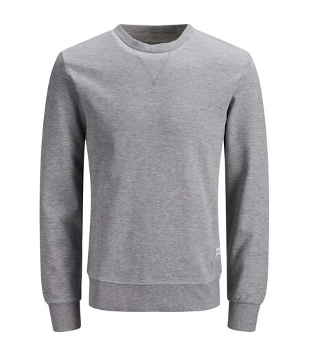Mens Basic Sweatshirt Light Grey Jack And Jones