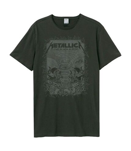 Unisex adult the black album metallica t-shirt charcoal Amplified