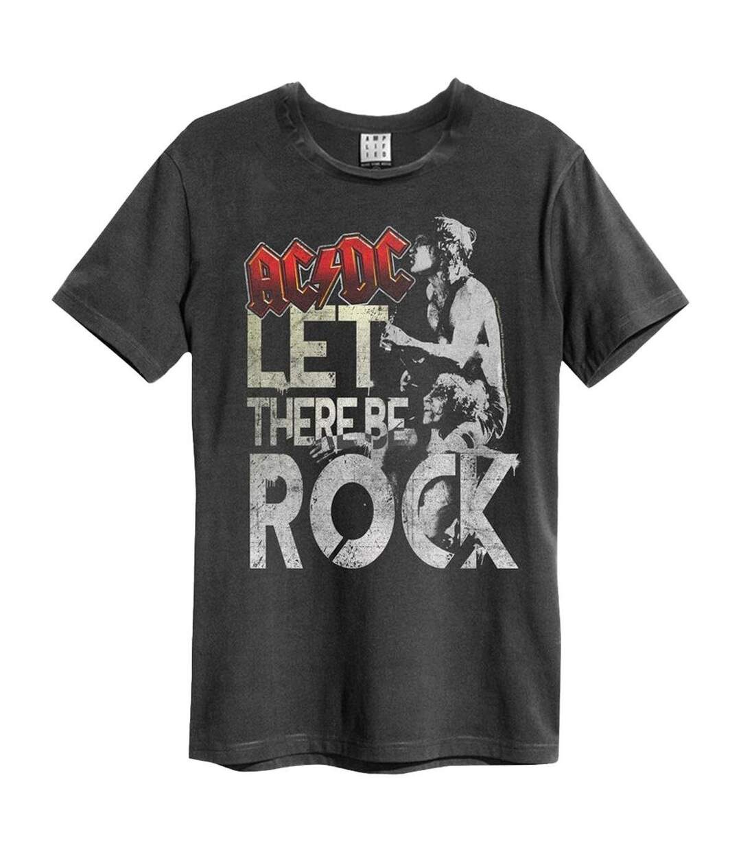 Unisex Adult Let There Be Rock Ac/dc T-shirt Charcoal Amplified-1