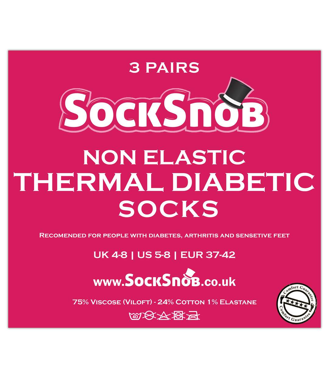 Sock Snob - 12 Paires Chaussettes Femme Diabetiques Sans Elastique Hiver