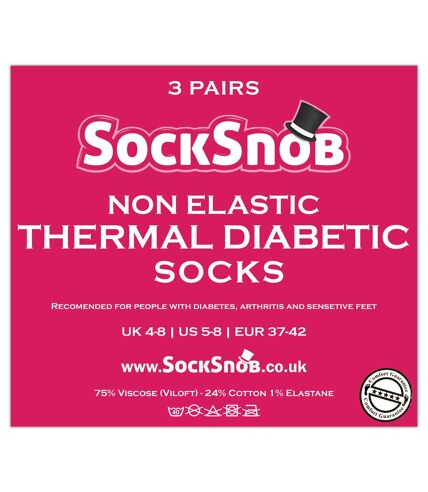 12 Pack Ladies Non Elastic Thermal Diabetic Socks | Sock Snob | Women Soft Top Socks for Poor Circulation