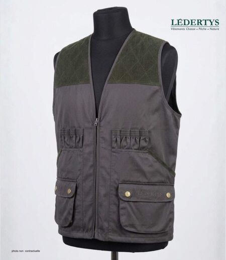 Gilet de Chasse LEDERTYS Classic LY0200 – Déperlant, Carnier PVC et Liberté de Mouvement