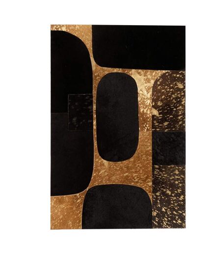 Tableau Déco en Cuir Opalo II 60x90cm Noir & Or