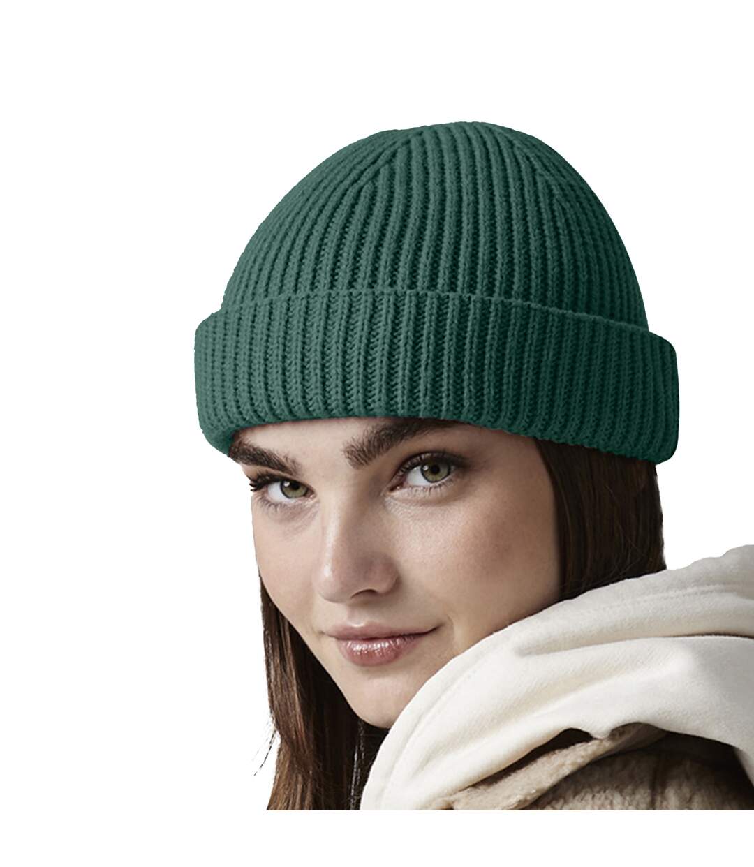 Unisex adult harbour fisherman beanie marine green Beechfield-3