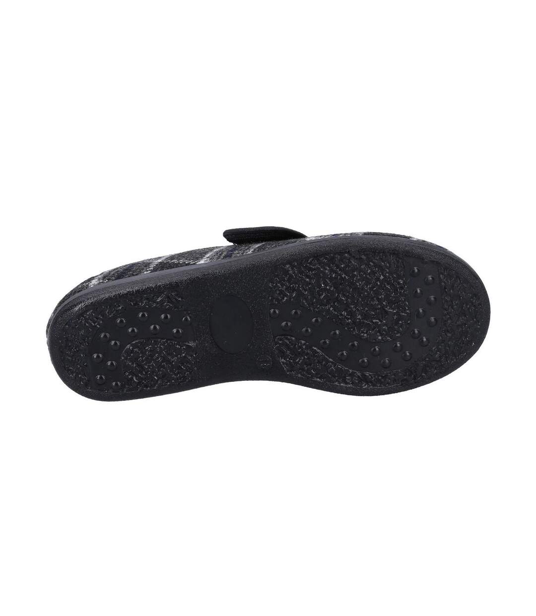 Mens Gerald Classic Checked Slippers Black GBS Med-4