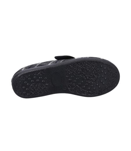 Mens Gerald Classic Checked Slippers Black GBS Med