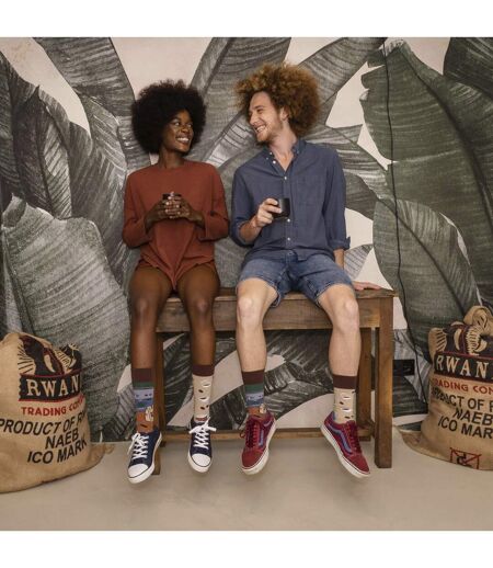 1 Pack Unisex Mismatched Novelty Odd Socks - Coffee