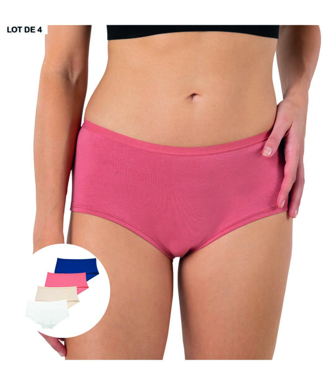 Lot de 4 shortys femme Eco Pack Basic Athena-1