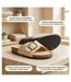 OZABI Sandales Mule Boucle Ronde Nubuck Noir Beige 36-41-4