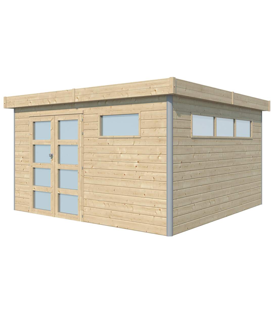 Chalet en bois profil aluminium contemporain 14.82 m² Avec plancher