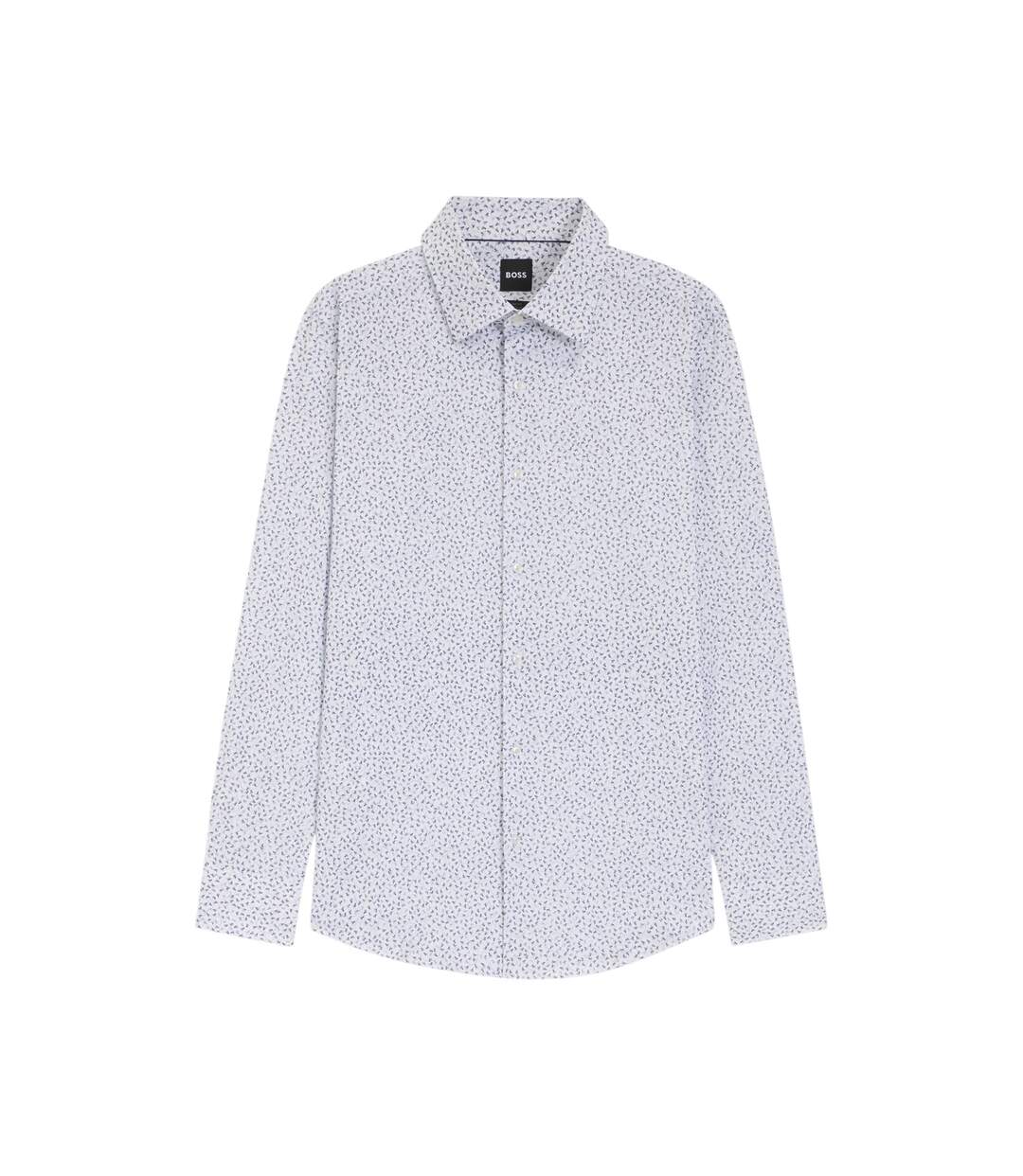 Chemise Manches Longues Motif/style Micro-pois Homme Bleu Boss-2