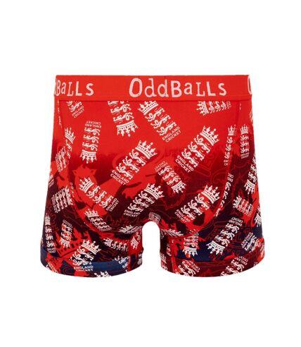 OddBalls Mens England Cricket IT20 Boxer Shorts (Red/White) - UTOB198