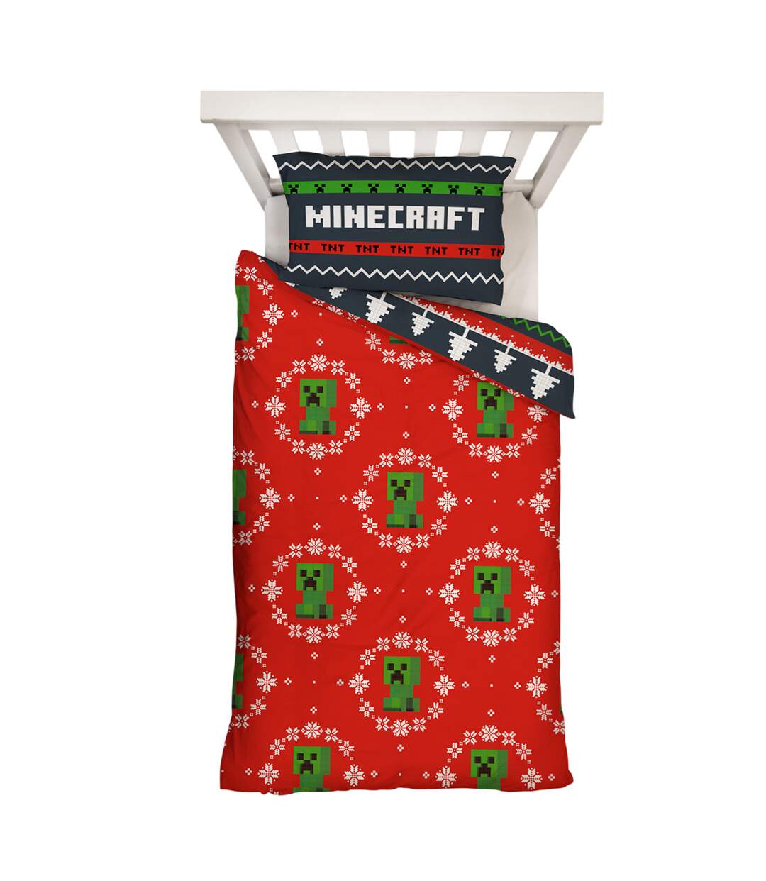 Pixel Christmas Reversible Duvet Set Multicoloured Minecraft-4