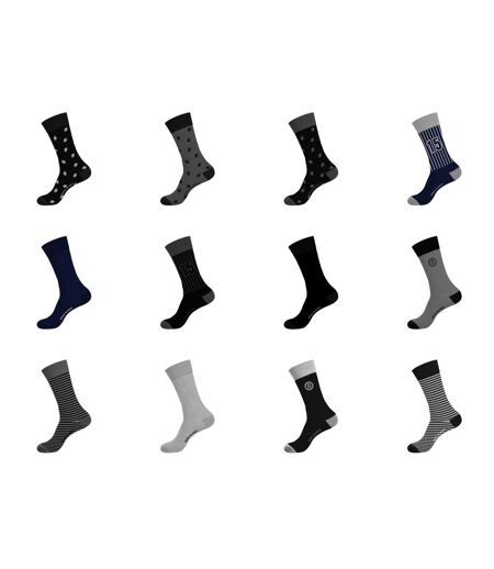 Lot de 12 paires de chaussettes de ville homme en coton peigné Serge Blanco