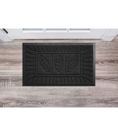 Tapis d'Entrée Feuilles 45x75cm Noir