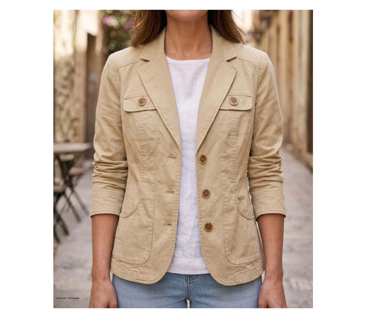 Veste tissu extensible femme MAYFLOWER SE1080 : le confort stretch au service de votre élégance-1