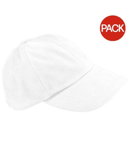 Lot de 2  casquettes de baseball adulte blanc Beechfield