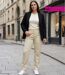 Pantalon 5 poches AXONE Balade - Toile gabardine coton stretch Beige pour une allure lumineuse et confortable-5