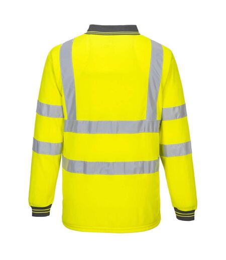 Portwest Mens S277 Hi-Vis Long-Sleeved Polo Shirt (Yellow) - UTPW518
