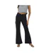 Womens/ladies Flared Mid Rise Jeans True Black Brave Soul-1