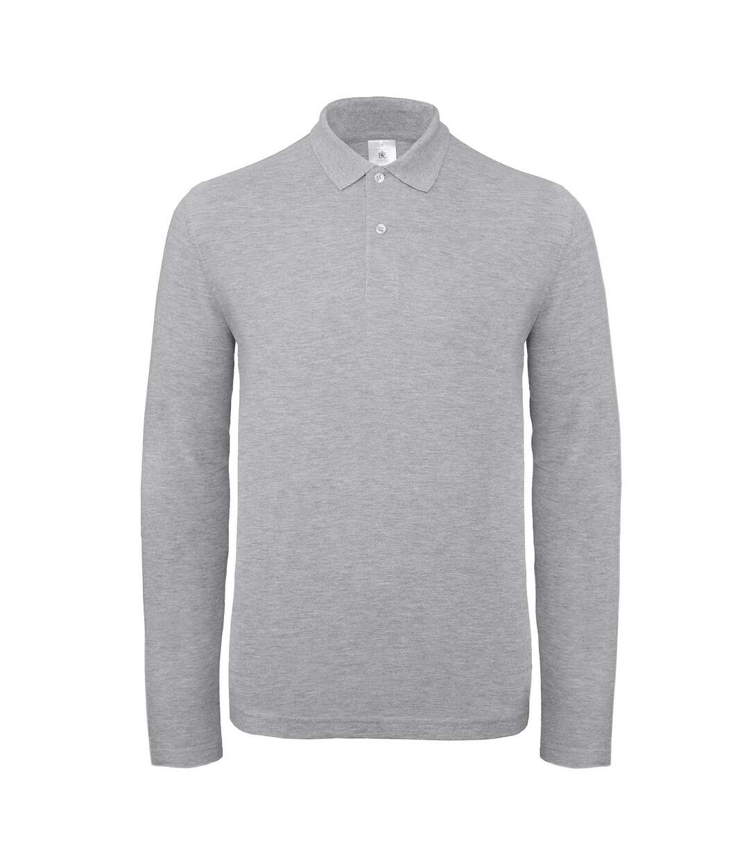 Polo à manches longues pour hommes de B&C Collection (Gris chiné) - UTRW6356