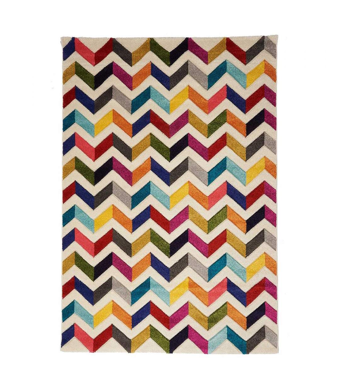 Tapis salon et chambre tissé motif géométrique CHEVRON-1