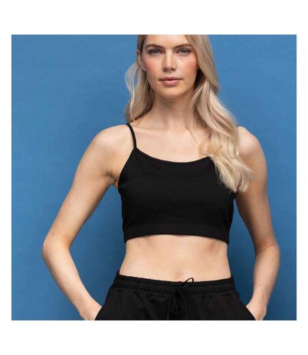 Womens/ladies sustainable cropped camisole black SF