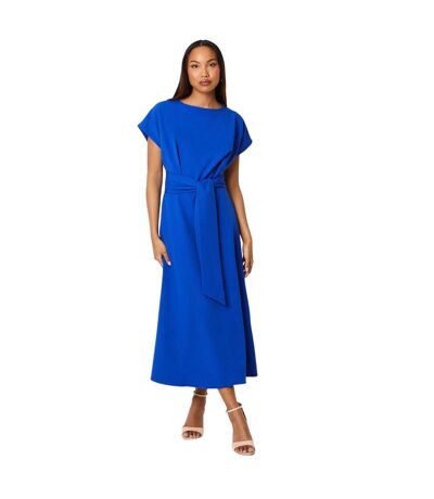 Womens/ladies Waist Tie Midi Dress Cobalt Principles