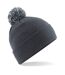 Adultes Bonnet Unisexe Snowstar Gris Foncé Gris Clair Beechfield-2