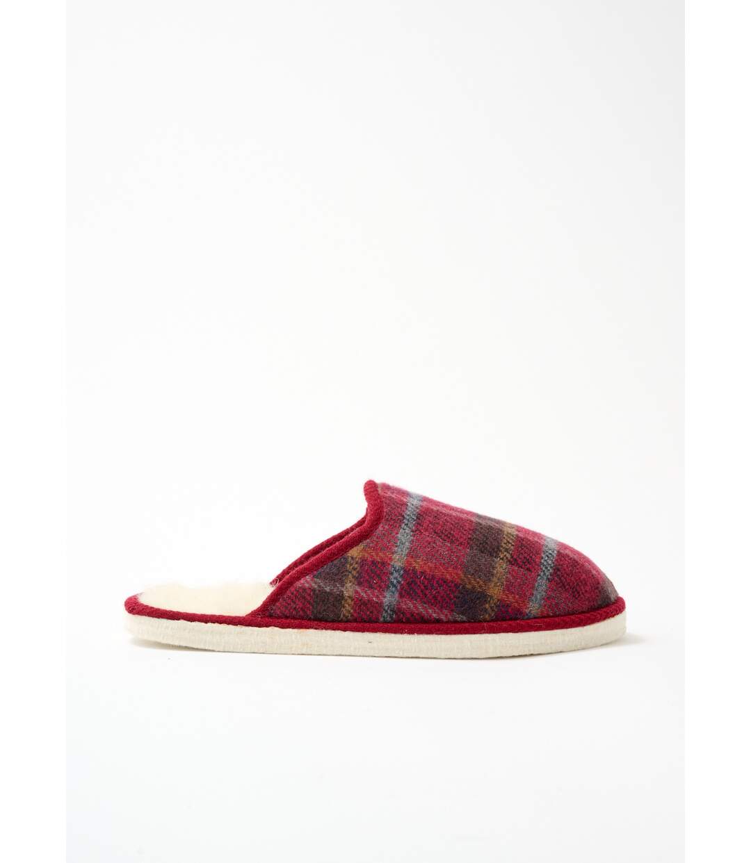 Chaussons mules mixtes tissu écossais-2
