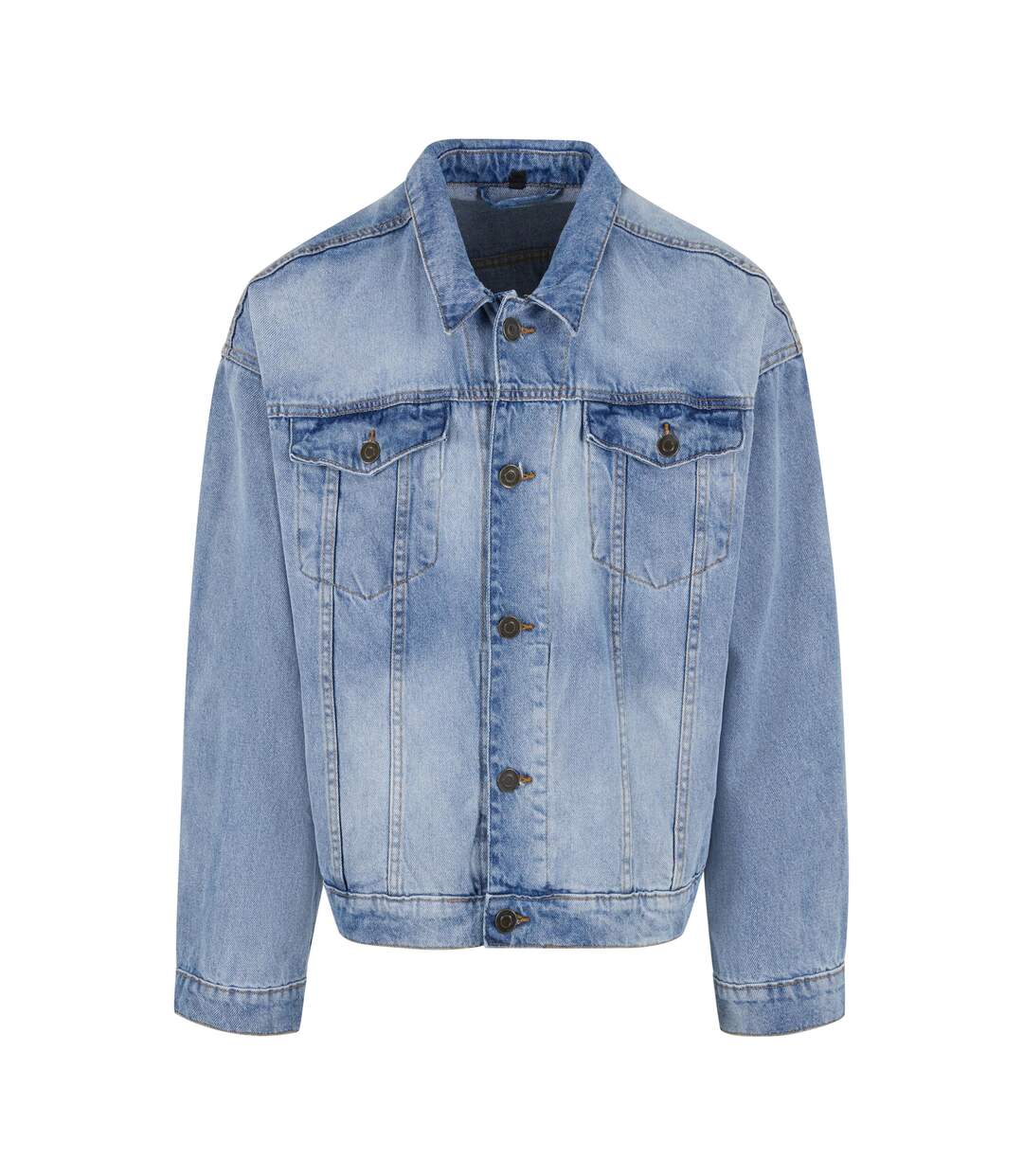 Veste En Jean Homme Nouveau Bleu Clair Délavé Build Your Brand-2